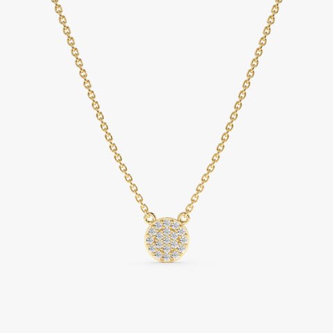 Dainty Diamond Disc Necklace