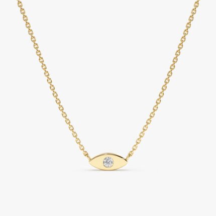 Dainty Solitaire Diamond Eye Necklace