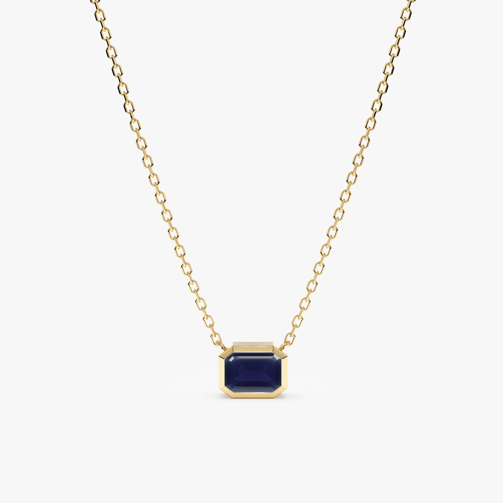 Dark Blue Sapphire Necklace, Luisa Dark Blue Sapphire Necklace