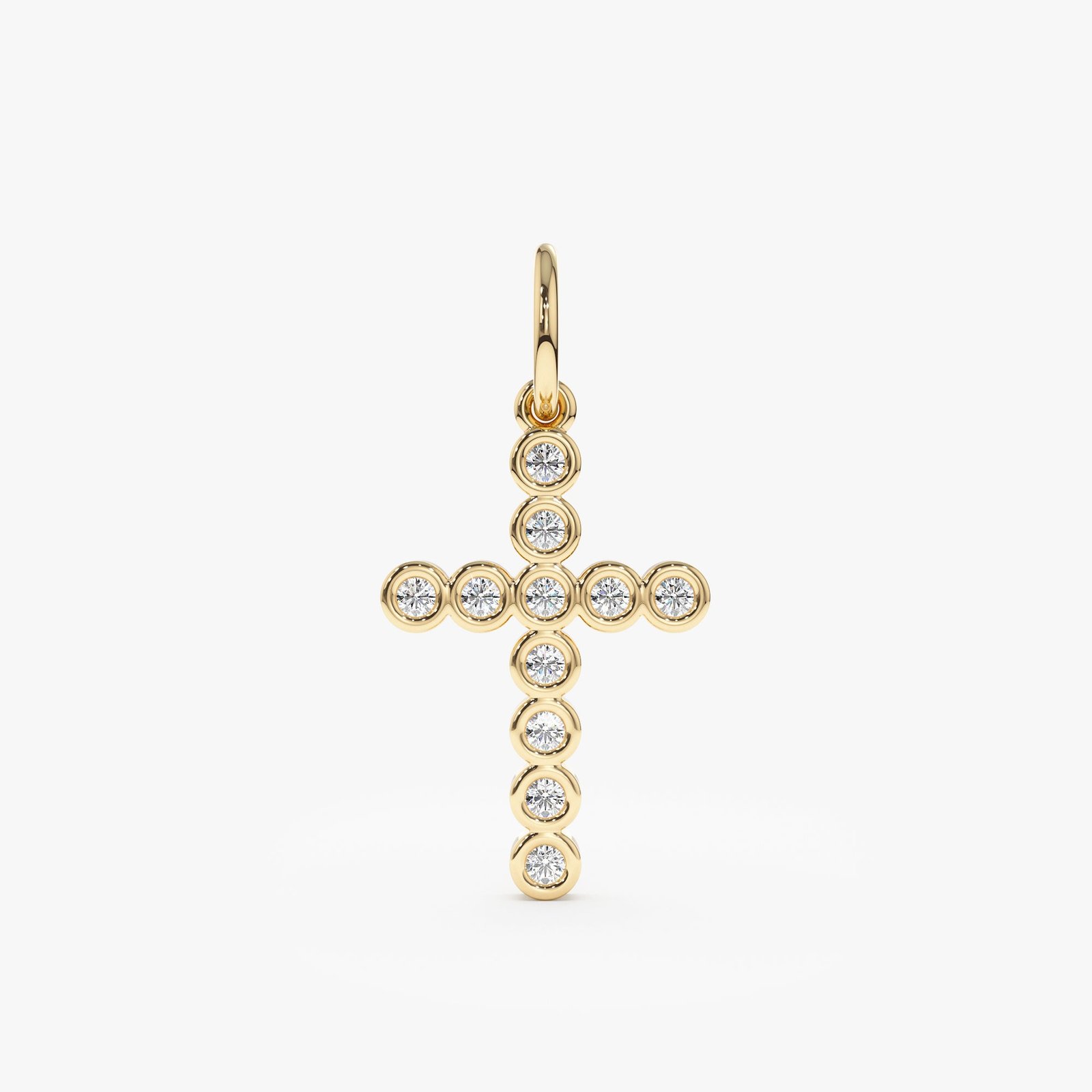 Diamond Bezel Cross Charm, Kiara Diamond Bezel Cross Charm
