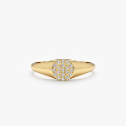 Diamond Circle Signet Ring