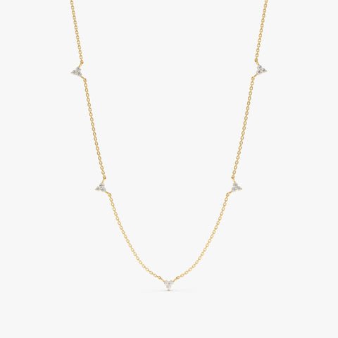Diamond Cluster Station Necklace