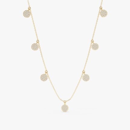 Diamond Disc Drop Necklace