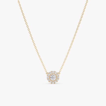 Diamond Halo Pendant Necklace