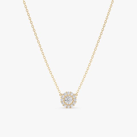 Diamond Halo Pendant Necklace