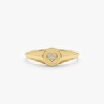 Diamond Heart Signet Ring