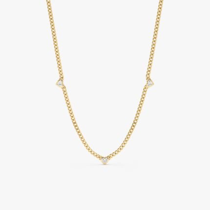 Diamond Heart Station Necklace