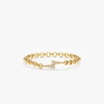 Diamond Lightning Bolt Chain Ring