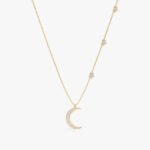 Diamond Moon and Side Stars Necklace