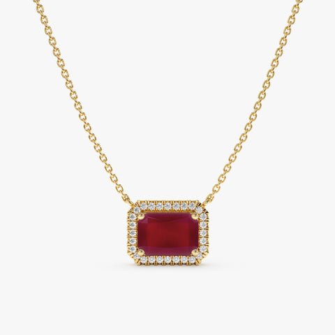 Diamond & Ruby Gold Necklace