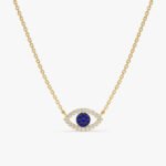 Diamond Sapphire Evil Eye Necklace