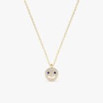 Diamond & Sapphire Happy Face Necklace