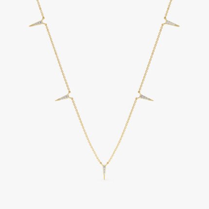 Diamond Spike Station Necklace