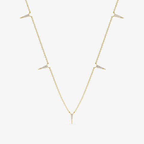 Diamond Spike Station Necklace