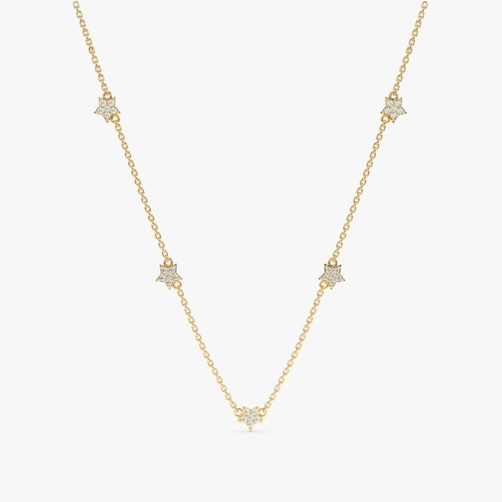 Diamond Star Station Necklace