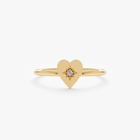Diamond Starburst Heart Ring