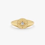 Diamond Starburst Signet Ring