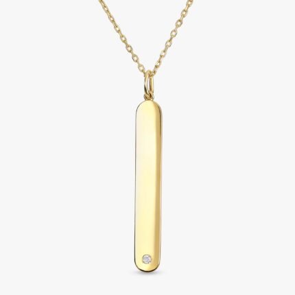 Diamond Vertical Tag Necklace