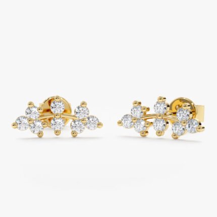 Diamond Vine Ear Climbers Studs