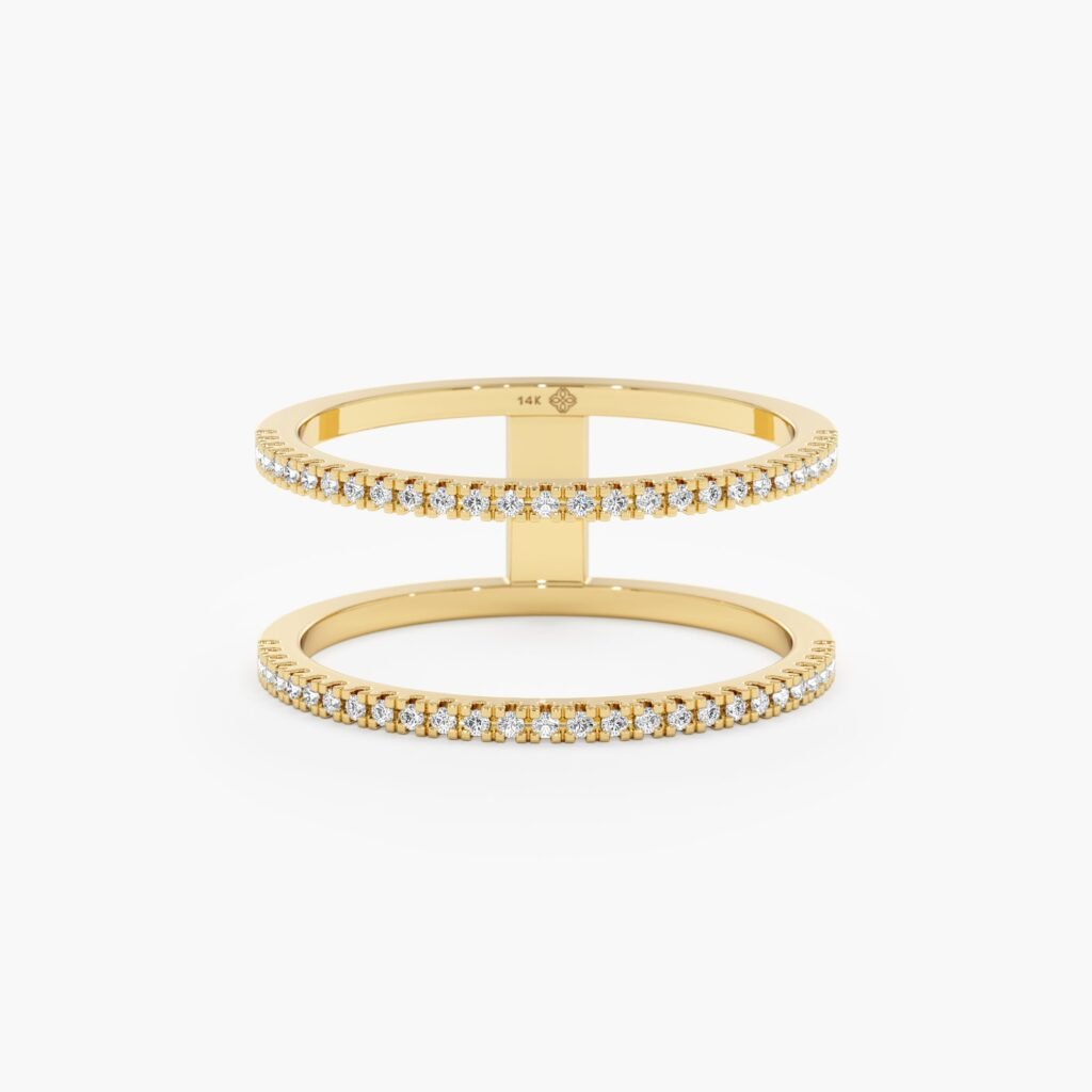 Double Line Diamond Ring