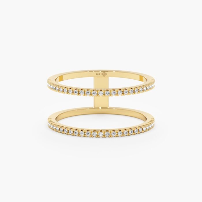 Double Line Diamond Ring