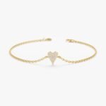 Elongated Diamond Heart Bracelet