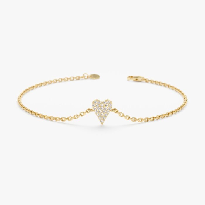 Elongated Diamond Heart Bracelet