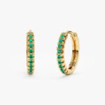 Emerald Huggie Hoop Earrings