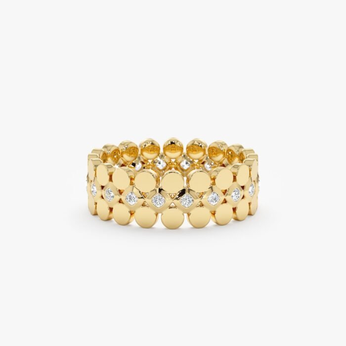 Flat Bead Diamond Eternity Ring