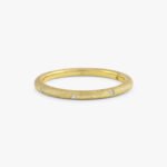 Flush Set Brushed Gold Diamond Ring