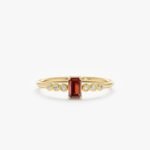 Garnet and Diamond Engagement Ring