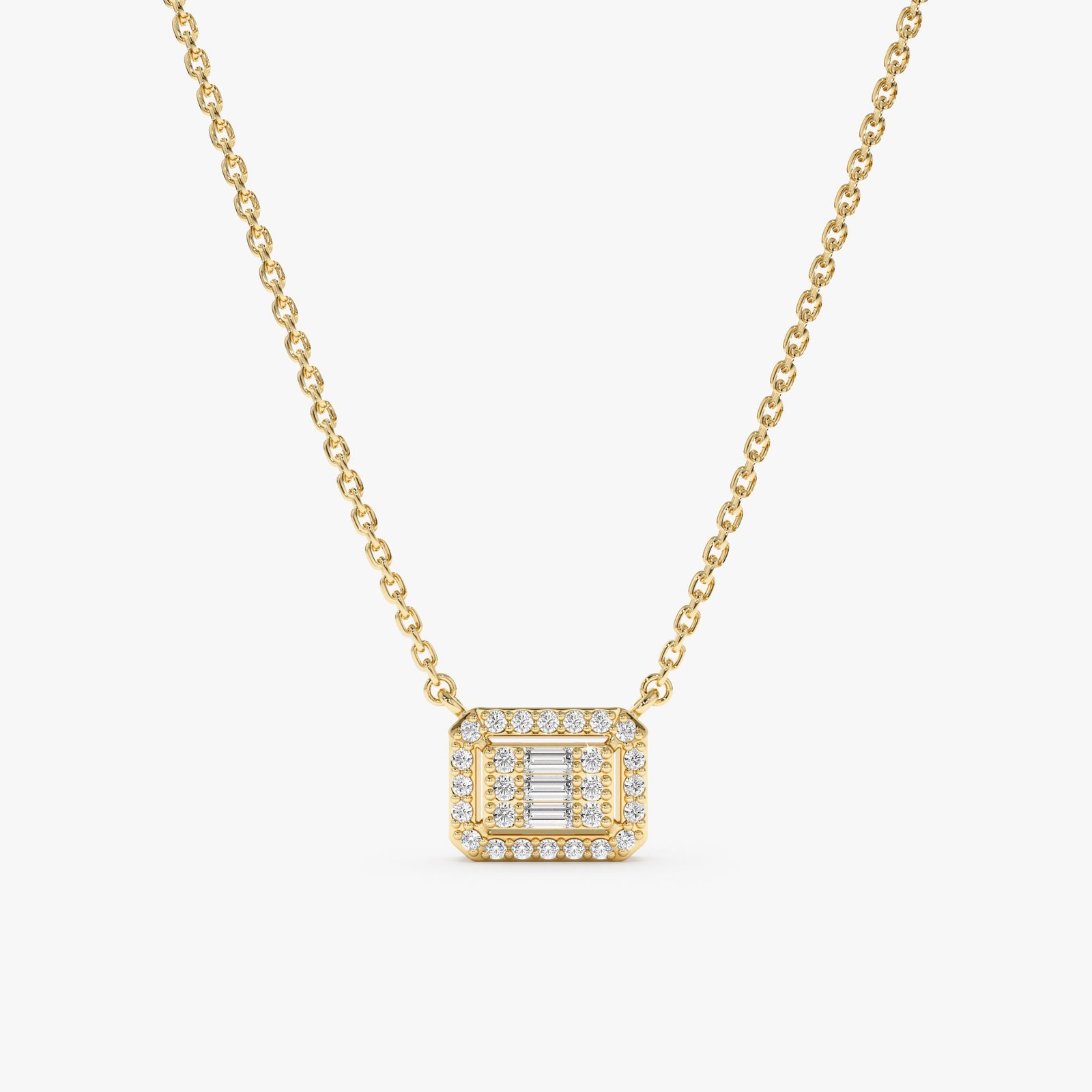 Geometric Baguette Diamond Necklace, Sarafina Geometric Baguette Diamond Necklace