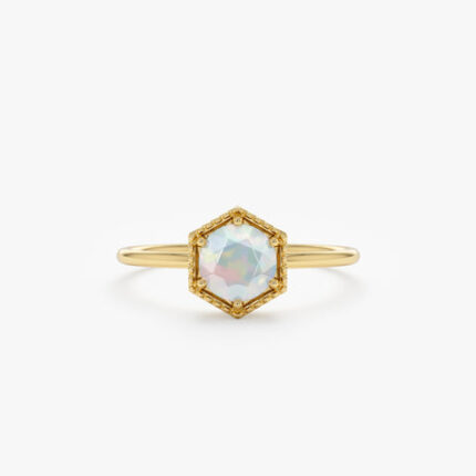 Hexagon Opal Ring