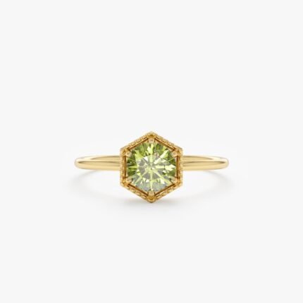 Hexagon Peridot Ring
