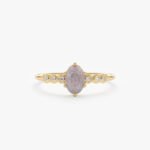 Labradorite and Diamond Engagement Ring