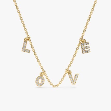 LOVE Diamond Charm Necklace
