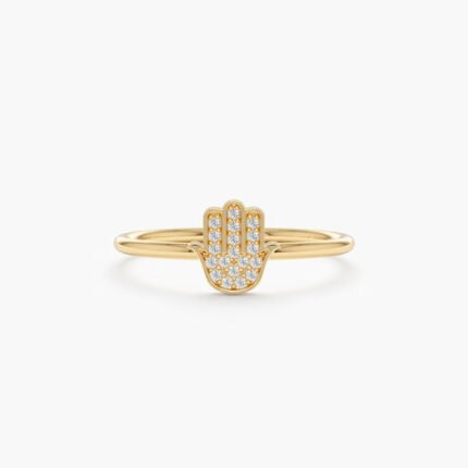 Mini Diamond Hamsa Ring