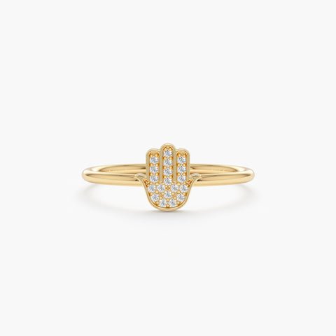 Mini Diamond Hamsa Ring