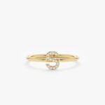 Mini Diamond Initial Ring
