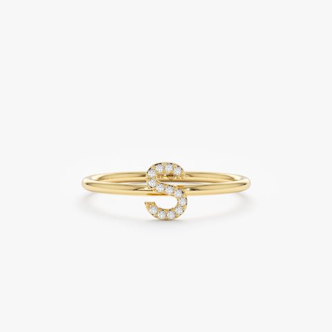 Mini Diamond Initial Ring