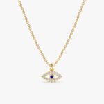 Mini Diamond Sapphire Eye Necklace