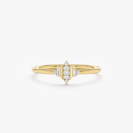 Minimalist Diamond Art Deco Ring