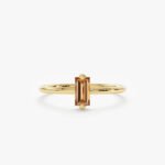 Minimalistic Baguette Cut Natural Citrine Ring