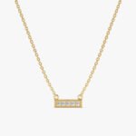 Minimalistic Design Natural Diamond Bar Necklace