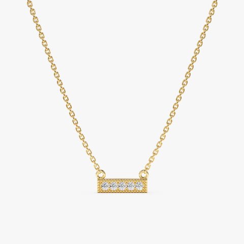 Minimalistic Design Natural Diamond Bar Necklace