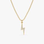 Minimalistic Diamond Lightning Bolt Necklace