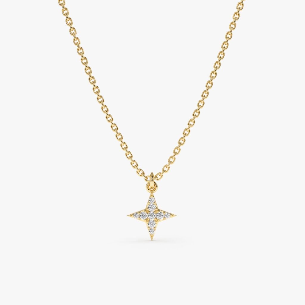 Minimalistic Style Diamond North Star Necklace