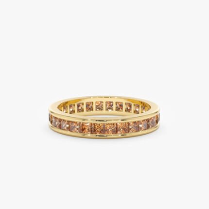 Natural Citrine Eternity Ring