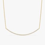 Natural Diamond Sleek Curved Bar Necklace
