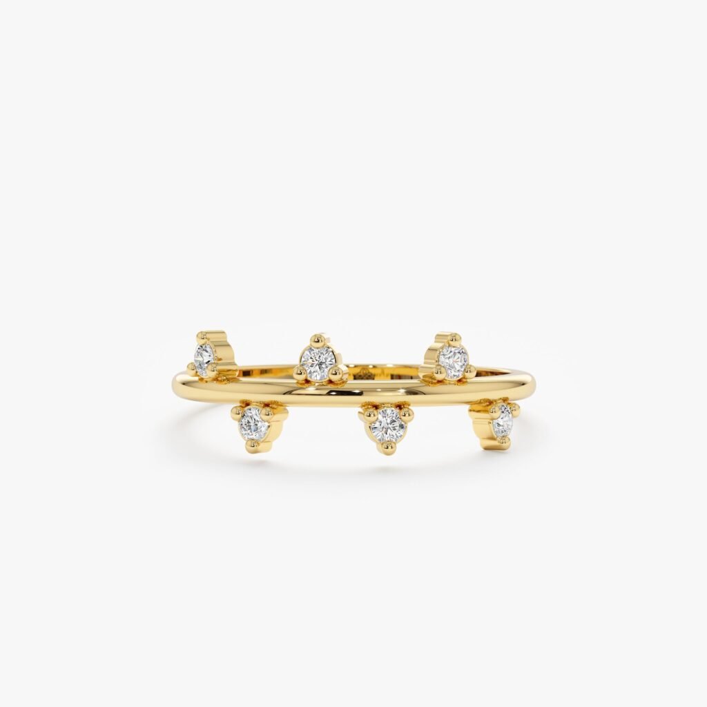 Natural Diamond Zigzag Ring